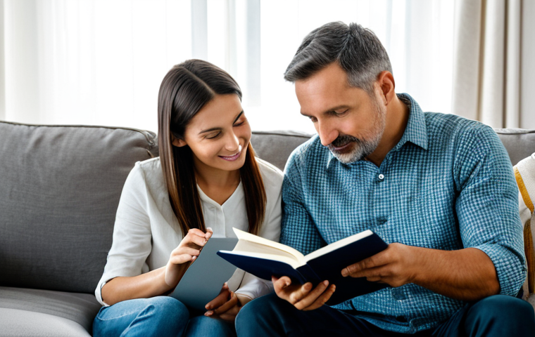 A family, including a mother, father, and child, in a brightly lit, modern living room. The room features a new, professionally designed sofa and a freshly painted accent wall. Subtle dust motes are visible in a sunbeam. The family is fully clothed in modest, appropriate attire, engaging in a quiet activity like reading. The child is naturally posed, perhaps subtly touching their nose. The scene conveys a sense of home, with an underlying hint of unseen environmental factors. Perfect anatomy, correct proportions, natural pose, well-formed hands, proper finger count, natural body proportions. Professional photography, high quality, safe for work, appropriate content, family-friendly.