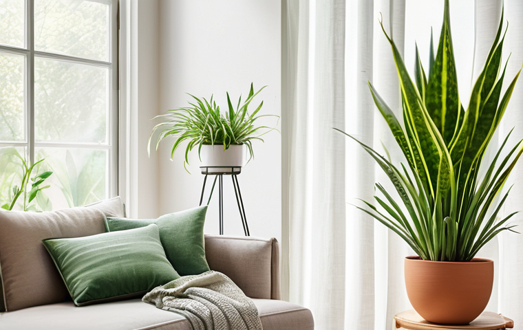 에코 디자인과 실내 생태계 - **Prompt 1: A Serene Oasis of Greenery and Calm**
    A bright, naturally lit living room filled wit...